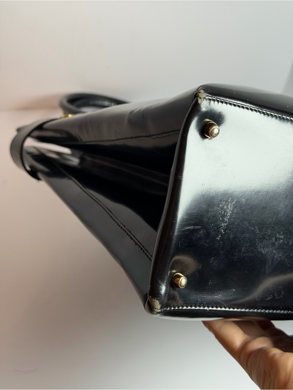 Vintage Gucci Black Patent Leather Shopper Tote Bag - Picture 9 of 16